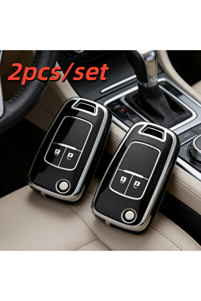 Choice1 قطعتان من أغطية مفاتيح السيارة باللون الأسود لسيارات شيفروليه كروز وس...