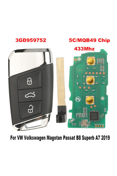 Choice1 full key jingyuqin 5C MQB49Chip 434MHz 3GD959752 Remote Car Key For V...