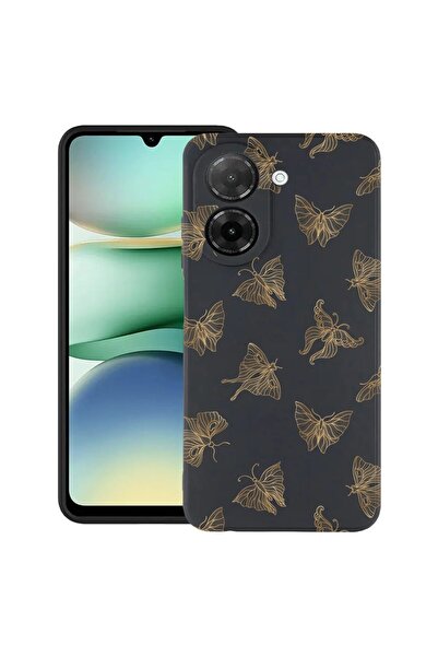 bestcase Husă subțire din silicon pentru Xiaomi Redmi A5, Fluture Auriu, 2030...