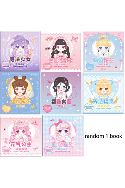 Choice Random 1 DIY Facial Sticker Book, with Stylish Doll Design - Dress-Up ...