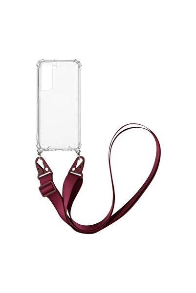 Sonique Θήκη Σιλικόνης με Strap Armor Clear Samsung Galaxy S21 FE Μπορντό
