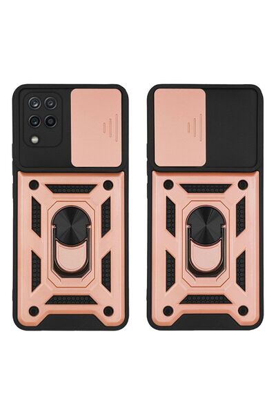 Sonique Θήκη Ring Armor CamPro για Samsung Galaxy A12 Ροζ Χρυσό