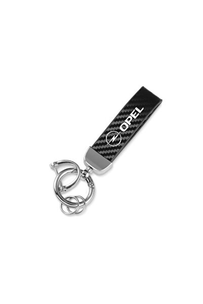 Choice Silver Metal Car Keychain Leather Rope Key Rings Keyring for Opel Cors...