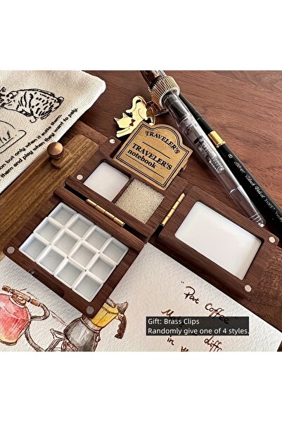Choice Walnut wood INS Style Wooden Paint Box Collapsible Watercolor Paint Bo...