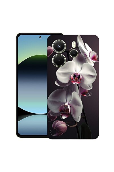 bestcase Калъф за Xiaomi Redmi Note 14, Бяла орхидея, Тънък силиконов 0.8ММ, ...