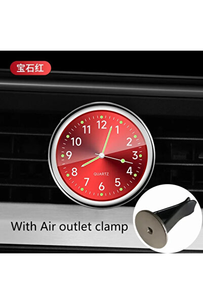 Choice1 Red Mini Luminous Car Dashboard Clock Digital Watch Universal Quartz ...