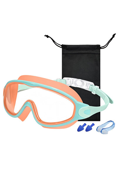 Choice1 Orange-green Large Frame Kids Swim Goggles 3-15YDS Boys Girls Youth W...
