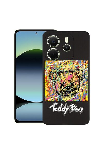 bestcase ¬Æ Husa pentru Xiaomi Redmi Note 14, Teddy Bear Abstract, Slim Silic...