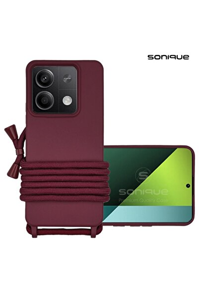 Sonique Θήκη Σιλικόνης με Κορδόνι CarryHang Xiaomi Redmi Note 13 5G Μπορντό