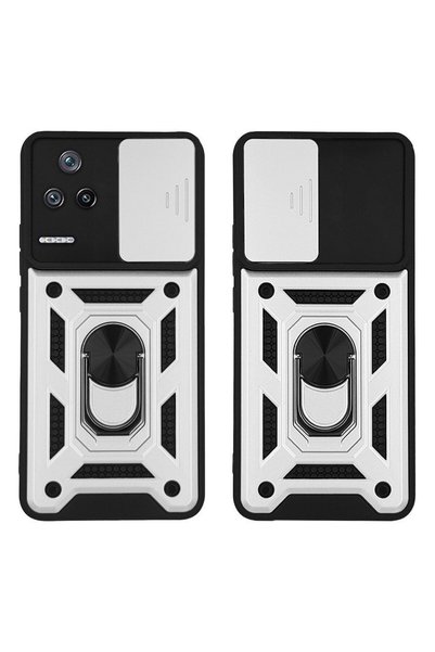 Sonique Θήκη Ring Armor CamPro για Xiaomi Poco F4 5G Ασημί