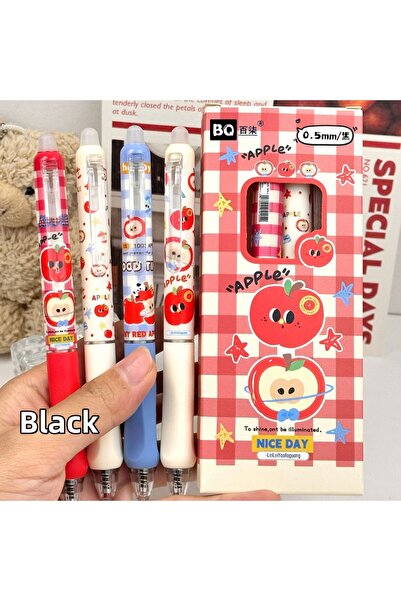 Choice3 B Black 4Pcs/Set Cute Cat Erasable Gel Pen 0.5mm Blue/Black Ink Retra...