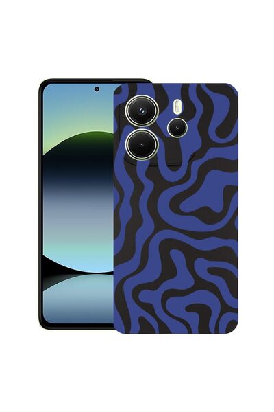 bestcase ¬Æ Husa pentru Xiaomi Redmi Note 14, Blue Abstract Line, Slim Silico...