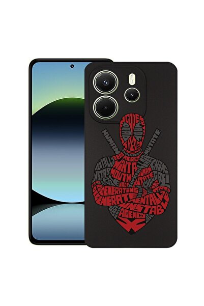 bestcase ¬Æ Husa pentru Xiaomi Redmi Note 14, Calligraphy Dead Red, Slim Sili...