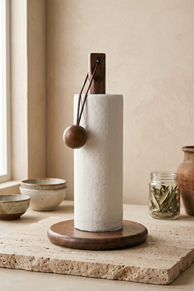 Sevinse Home Arvo Acacia Paper Towel Holder, Napkin Holder