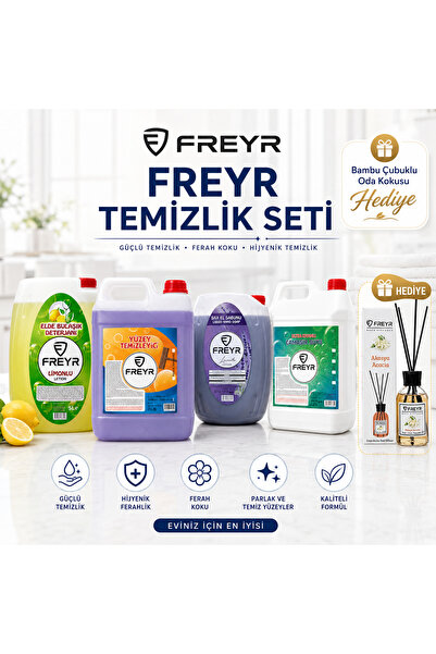 FREYR Ev Temizlik Seti 5 Lt 4’lü + 100 Ml Çubuklu Oda Kokusu Hediyeli |Ultra ...