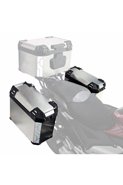 GP KOMPOZİT UNİVERSAL 40 LT x2 ALÜMİNYUM MOTOSİKLET YAN ÇANTA SETİ GRİ