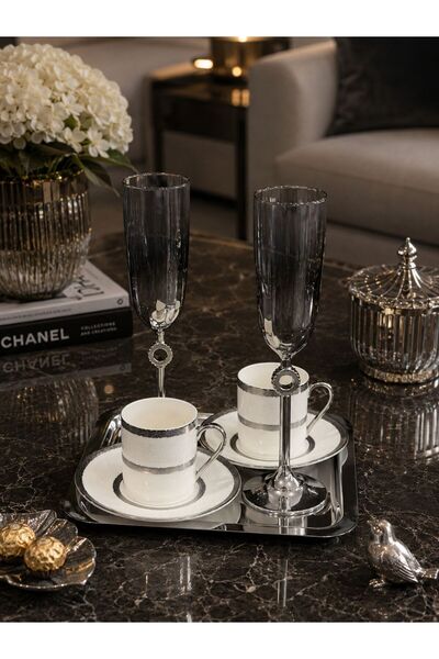 isra kristal Venetian Coffee Presentation Set for 2 People - Coffee Enjoyment...