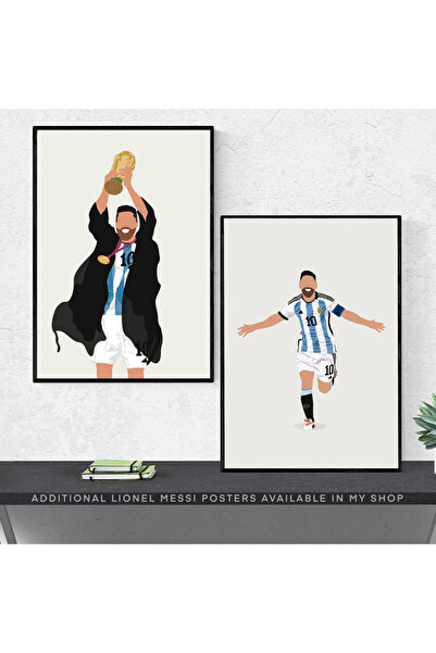 Boomah Accessories 2pcs set, Lionel Messi Argentina Champion illustration Pos...