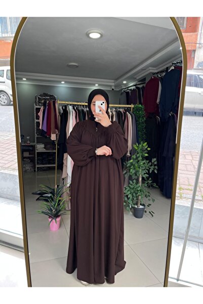 Yüsra Collection Ahsen Ferace with Zipper Along the Length