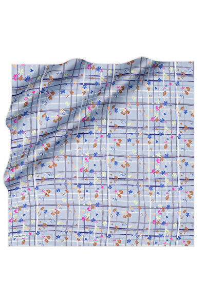 Cacharel Blue 90X90 Silk Twill Scarf