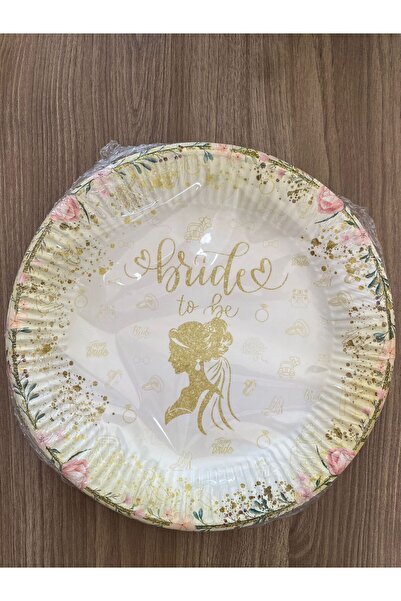 BORAPACK BRİDE TO BE GOLD KARTON TABAK 8Lİ 20CM