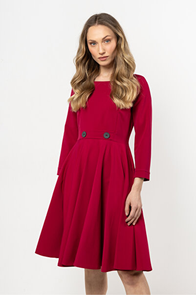 Awama Women's dress, awama, red, Polyester- Elastane, S INTL