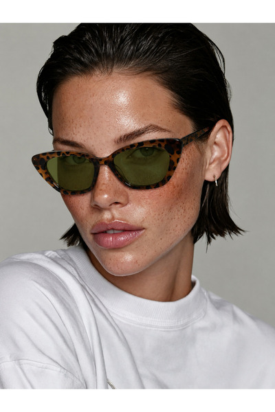 CLAREX Cleo Leopard Green Glass Women's Sunglasses