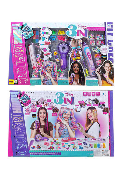 Brother Toys 3'ü 1 Arada Büyük Boy Saç Tasarım Seti Maşa Saç Örgüsü