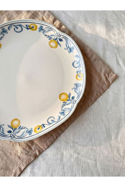 LC Waikiki I Lemon Embossed Porcelain Serving Plate from Freezen Store