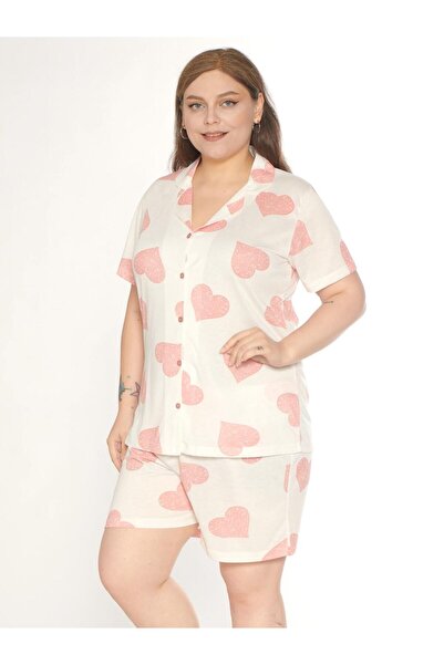 Alperi Boydan Buttoned Battal Shorts Set B760-12