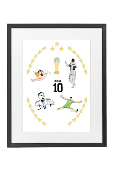 Boomah Accessories ملصق ليونيل ميسي وأرجنتينا: قصة بطل العالم مع إطار 50×40 سم