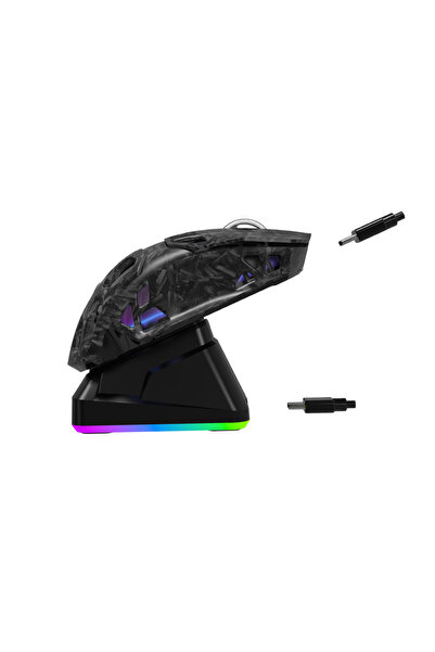 Genel Markalar GWH-111 STAND SARJ İSTASYONLU SARJ EDİLEBİLİR 1000HZ 24000 DPI RGB OYUNCU GAMİNG MOUSE