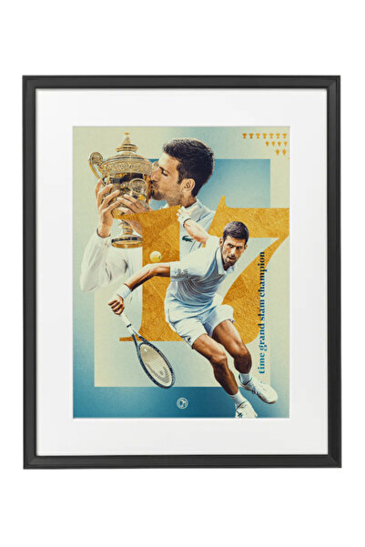 Boomah Accessories Novak Djokovic Tennis Poster with Frame 50x40cm