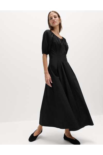 Marks & Spencer Saf Pamuk Piliseli Elbise