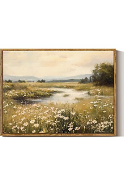 ALAYRA International Rustic Spring Landscape Artwork with Outer Frame for Liv...