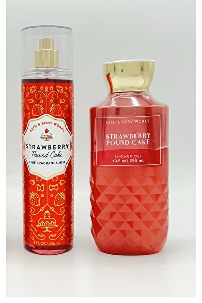 Bath and Body Works كعكة الفراولة بالبودنغ مع رذاذ وجل استحمام