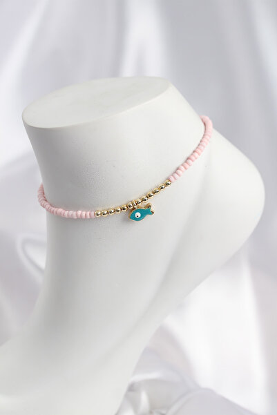 MEKs Pink Color Beaded Fish Figured Anklet 5886 - Hep-1635-1029