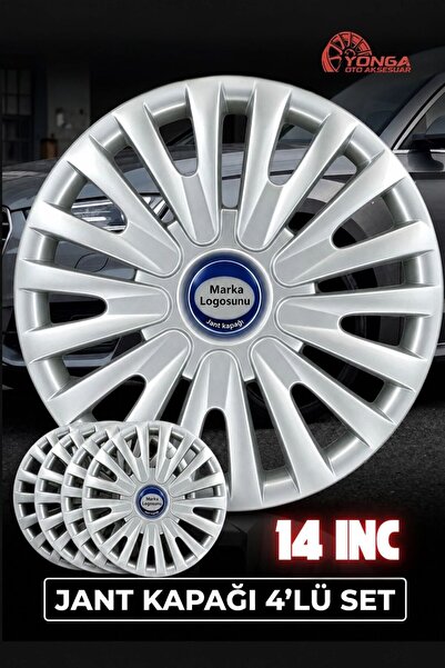 YONGA OTO AKSESUAR FİAT ALBEA 14 İnç Jant Kapağı 4'lü Set Gümüş + 4 Amblem + ...