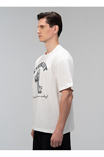 EVERLAST TM0130 112-Graphic Collection Comfo Beyaz Bisiklet Yaka Normal Fit B...