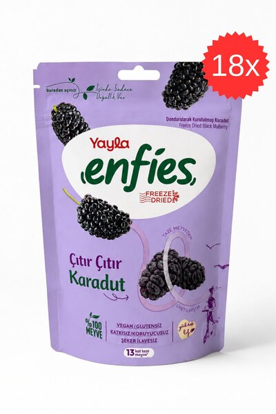 Yayla Freeze Dried Çıtır Çıtır Karadut 15 gr x 18 Adet