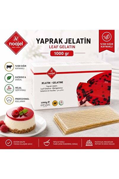 noajel Yaprak Jelatin 1000 Gr Profesyonel Leaf Gelatine
