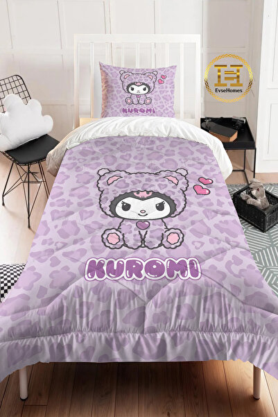 EVSEHOMES Lila Kuromi Leopard Quilt Sleeping Set (Quilt - Pillowcase)