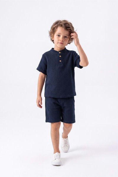 Mnk Baby&Kids Pamučna muslin tkanina, letnje šortsevi, kratki rukavi, ležerni...