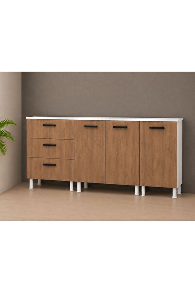 visasconcept ÜÇ ÇEKMECELİ 180 CM ÇOK AMAÇLI DOLAP