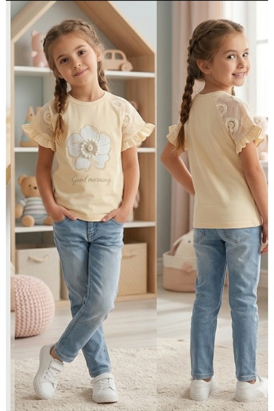 NURTOPU Tricou de vară pentru fete, super calitate, 100% bumbac, elastic, 1 b...