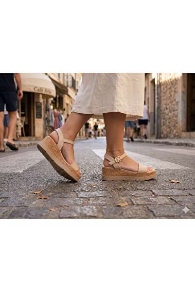 NEVAL KADIN KALIN TABANLI COMFORT SANDALET