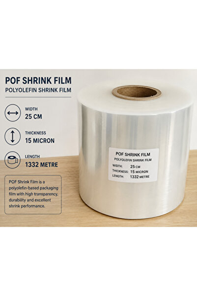 Doruk Baskı Pof Shrink Film Polyolefin Shrink Film 25 Cm 15 Micron 1332 Metre