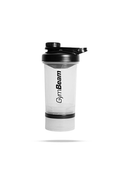 GymBeam Shaker cu multiple compartimente 2 în 1 Transparent 500ml