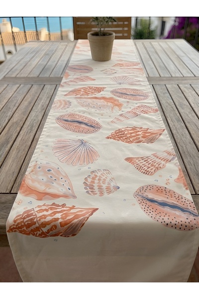 RahanDesign Covor decorativ de vară cu model de scoici - 45x145cm - Covor cu ...