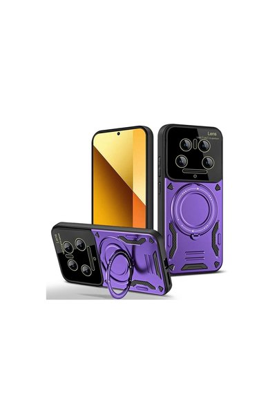 OEM Xiaomi Mi 14 Ultra Case Joy Lens Cover with Stand - Purple